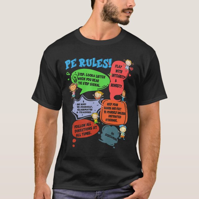 Camiseta PE Rules Physical Education Teacher Back To School (Frente)