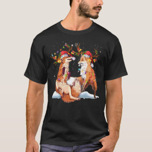Camiseta Pé Vermelha Natal Papox Xmas Cão Árvore Santa Hat