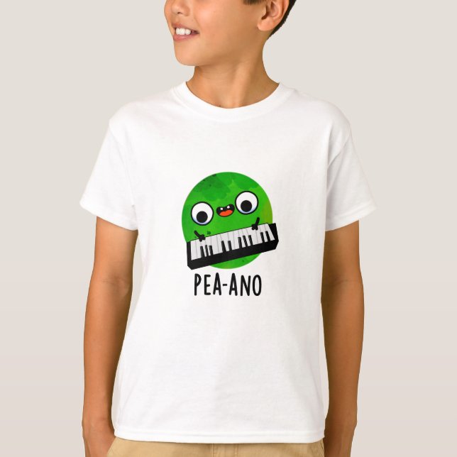 Camiseta Pea-ano Funny Music Veggie Pea Pun (Frente)