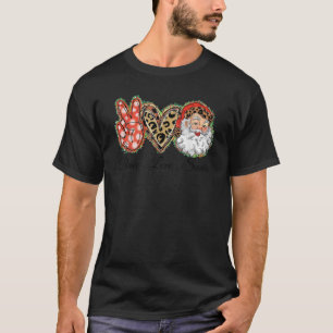 Camiseta Peace ama Papais noeis Papais noeis Feliz Natal Cl