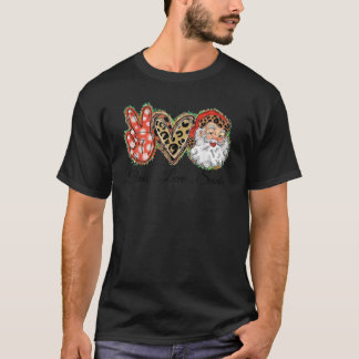 Camiseta Peace ama Papais noeis Papais noeis Feliz Natal Cl