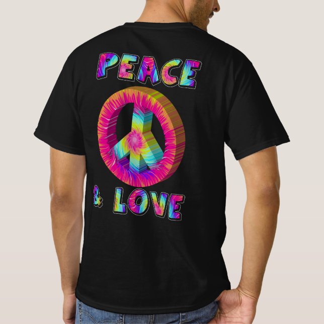 Camiseta Peace and Love with Tie Dye Peace Sign (Verso)
