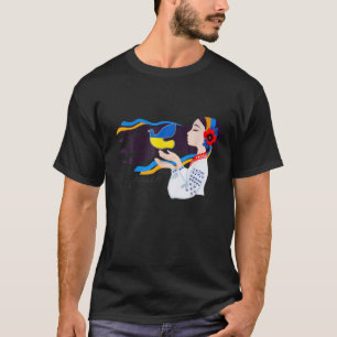 Camiseta Peace Dove Girl Support Ucrânia Stand With Ucri