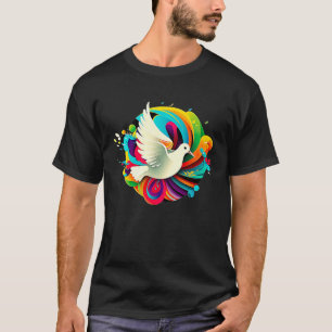 Camiseta Peace Dove Peace Flowers World Peace Co
