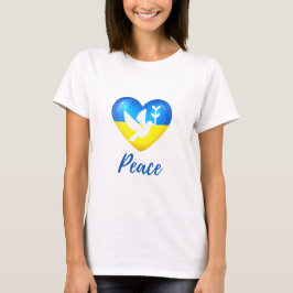 Camiseta Peace Dove Ucrânia Flag Heart
