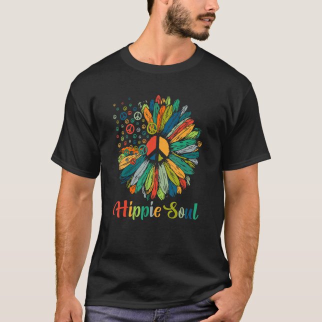 Camiseta Peace Hippie Soul Daisy Flower for Nature Peacemak (Frente)