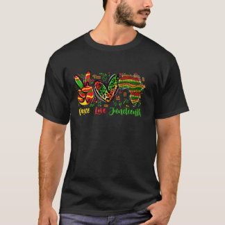 Camiseta Peace Love 18 de junho de 1865 Freedom Day African