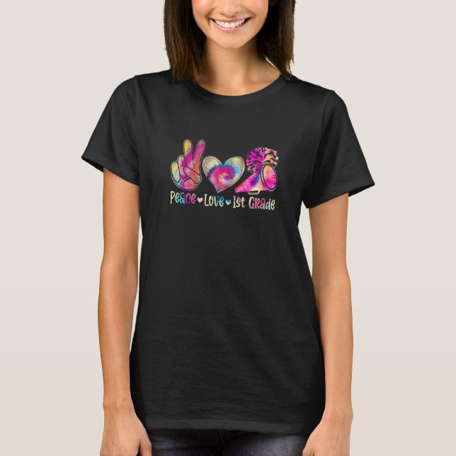 Camiseta Peace Love 1rua Tie Dye Back To School First (Frente)