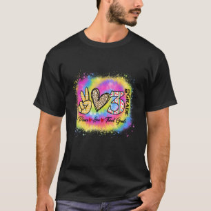 Camiseta Peace Love 3rd Grade Girls Professora De Volta À E