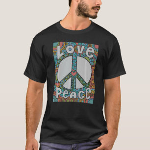 Camiseta Peace Love 60s 70s Tie Die Groovy Hippie Costume H