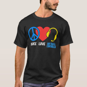 Camiseta Peace Love Air Traffic Controller Aviplan