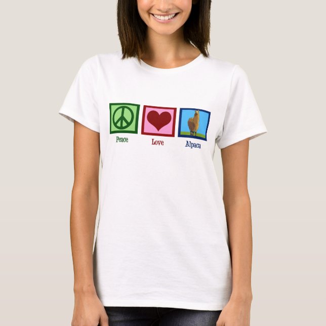 Camiseta Peace Love Alpaca (Frente)