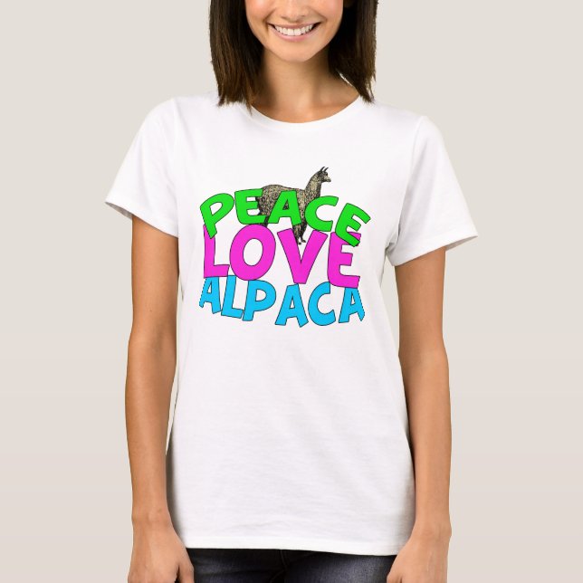 Camiseta Peace Love Alpacas (Frente)