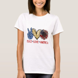 Camiseta Peace Love America