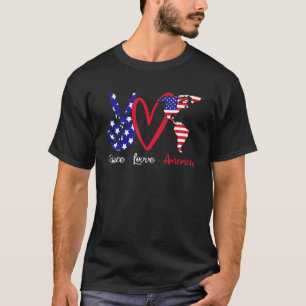 Camiseta Peace Love America Cute Peace Sign Heart Amer