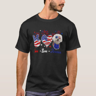 Camiseta Peace Love America — Óculos de sol malteses lindos
