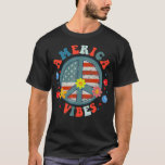 Camiseta Peace Love America Vibes Happy Face US Flag Fourth<br><div class="desc">Peace Love America Vibes Happy Face US Flag Fourth Of aunt baby shower s . aunt, auntie, aunt t shirt, baseball aunt t-shirts, family, funny, mother, present, uncle, 1979, 40 years, 40th birthday, aged to perfection, army aunt, aunt and niece, aunt and niece t-shirts, aunt baby shower, aunt baby shower...</div>