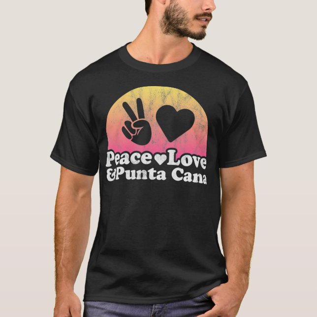 Camiseta Peace Love and Punta Cana Dominican Republic  (Frente)