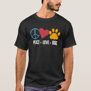 Camiseta Peace Love Animal Paw Print Dog Canine