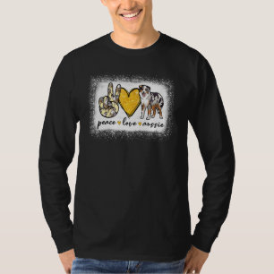 Camiseta Peace Love Aussie Bleached - Pastor australiano au