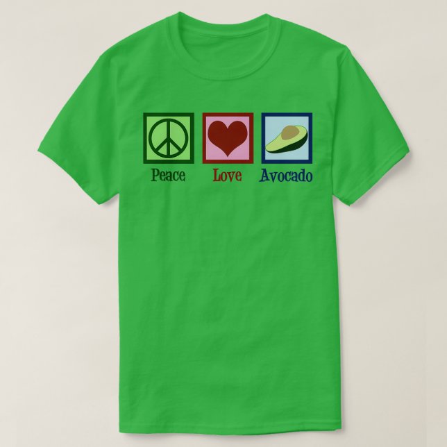 Camiseta Peace Love Avocado 2 (Frente do Design)