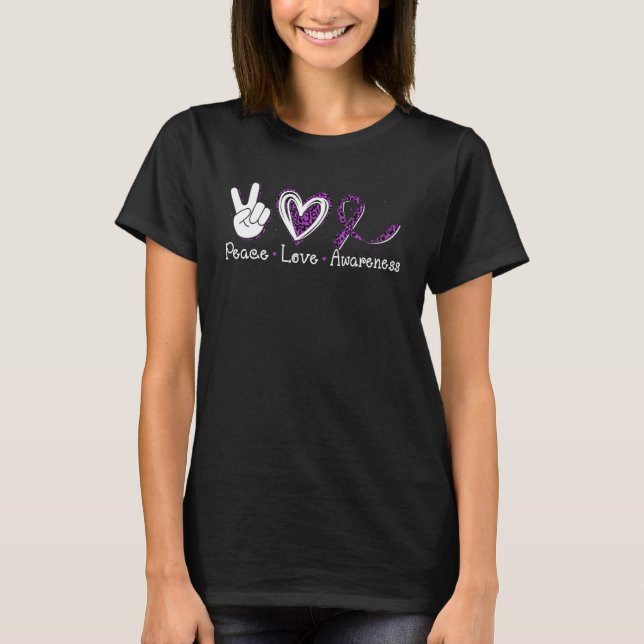 Camiseta Peace Love Awareness Domestic Violence Awareness D (Frente)