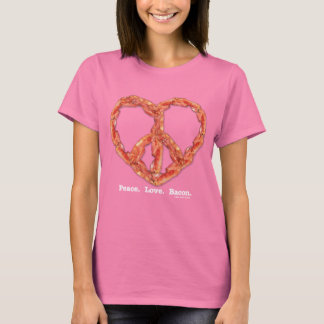 Camiseta Peace. Love. Bacon.