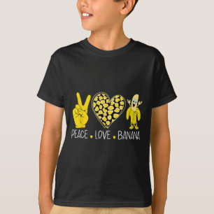 Camiseta Peace Love Banana Humor Fruta Lover Funny Love Ban