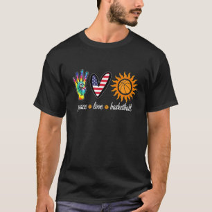 Camiseta Peace Love Basball Sun Sunset Valley USA He