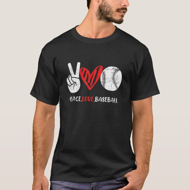 Camiseta Peace Love Baseball (Frente)