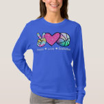 Camiseta Peace Love Basketball<br><div class="desc">Peace Love Basketball Gift. Perfect gift for your dad, mom, papa, men, women, friend and family members on Thanksgiving Day, Christmas Day, Mothers Day, Fathers Day, 4th of July, 1776 Independent day, Veterans Day, Halloween Day, Patrick's Day</div>