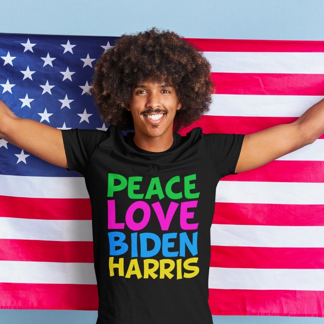 Camiseta Peace Love Biden Harris 2024 Eleição (Criador carregado)