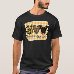 Camiseta Peace Love Blue Heeler Dog Mãe Mãe Fazenda Ocident