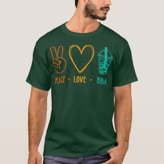 Camiseta Peace Love Boba Graphic Tea Lover Tea Drinker Bubb