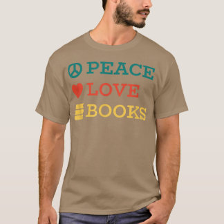 Camiseta Peace Love Books843