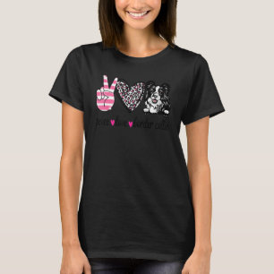 Camiseta Peace Love Border Collie Border Collie Dog Mãe