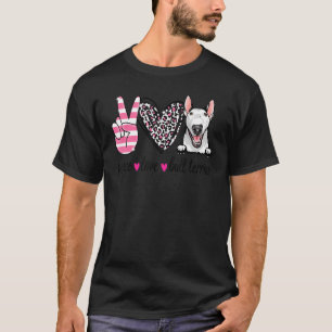 Camiseta Peace Love Bull Terrier Bull Terrier Terrier Dog M