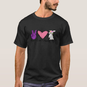 Camiseta Peace Love Bunny Hippity Rabbit Páscoa Funny H
