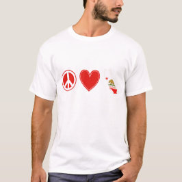 Camiseta Peace Love California Shforma State Flag californi