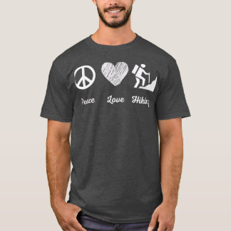 Camiseta Peace Love Caminhando HIking