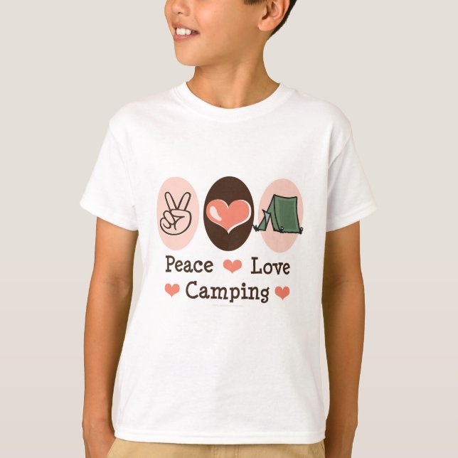 Camiseta Peace Love Camping Kids T shirt (Frente)