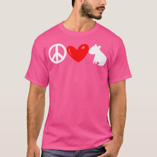 Camiseta Peace Love Capybara Amante de os animais Capybara