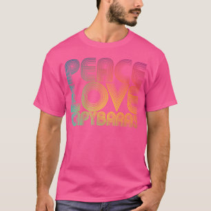 Camiseta Peace Love Capybaras Amante de os animais Rainbow
