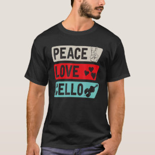 Camiseta Peace Love Cello Guitar Music Instrumento Cello Gu