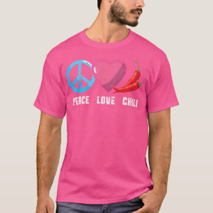 Camiseta Peace Love Chili Peppers Red Hot Spicper Eat