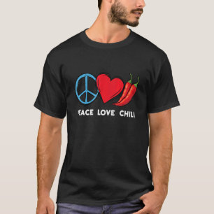 Camiseta Peace Love Chili Peppers Red Hot Spicper Eat