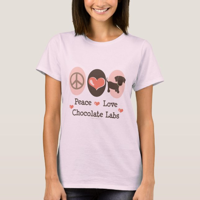 Camiseta Peace Love Chocolate Labs Organic T-shirt (Frente)