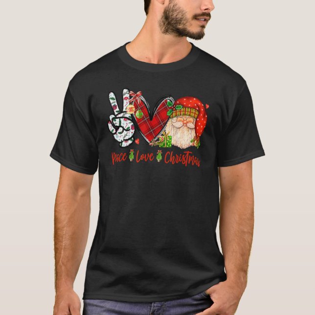 Camiseta Peace Love Christmas  Santa Happy Xmas (Frente)