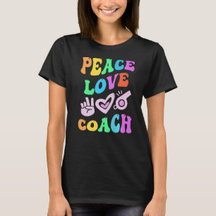 Camiseta PEACE LOVE COACH Retro Trainer Groovy De Volta Par