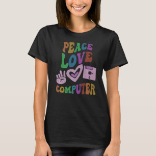 Camiseta PEACE LOVE COMPUTADOR Tecnologia retrorreflectora 